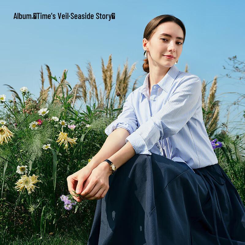 Navigare Women s Long Sleeve Striped Shirt M