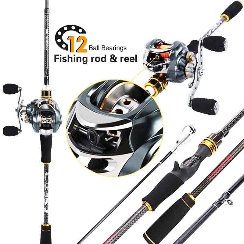 Canne à pêche Combo Carbon 4 Piece Casting Rod avec Baitcasting Reel Saltwater Freshwater Canne à pêche Combo Carbon 4 Piece Casting Rod avec Baitcasting Reel Saltwater Freshwater