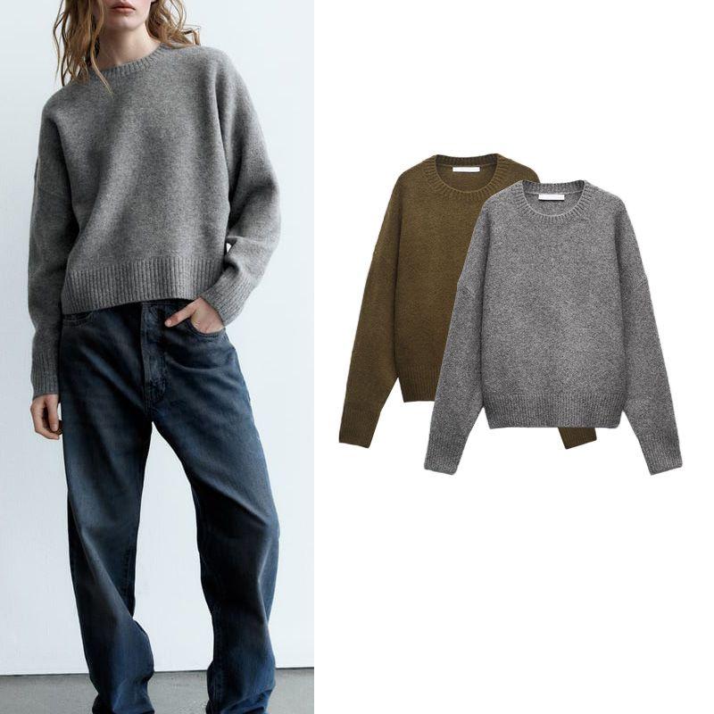 Fall and Winter New Arrival Women's Clothing Lazy Fashion Crew Neck Pullover Sweater Easiest for Match Soft Knitwear 2142186