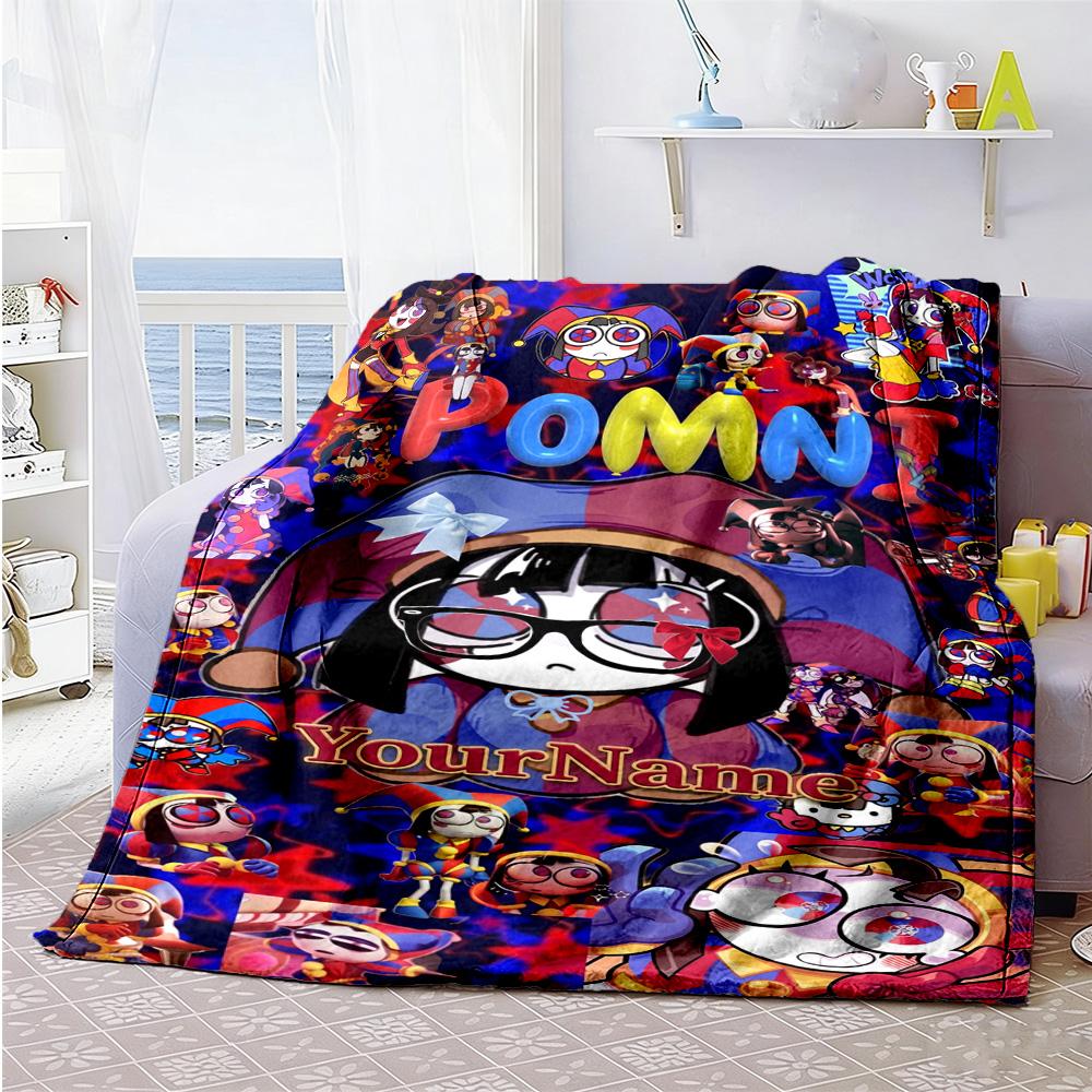 Digital Circus Customize Your Name Blanket Multi-purpose Personalized Blanket Durable Comfort Perfect for Sofa Livingroom Chair Office Chair