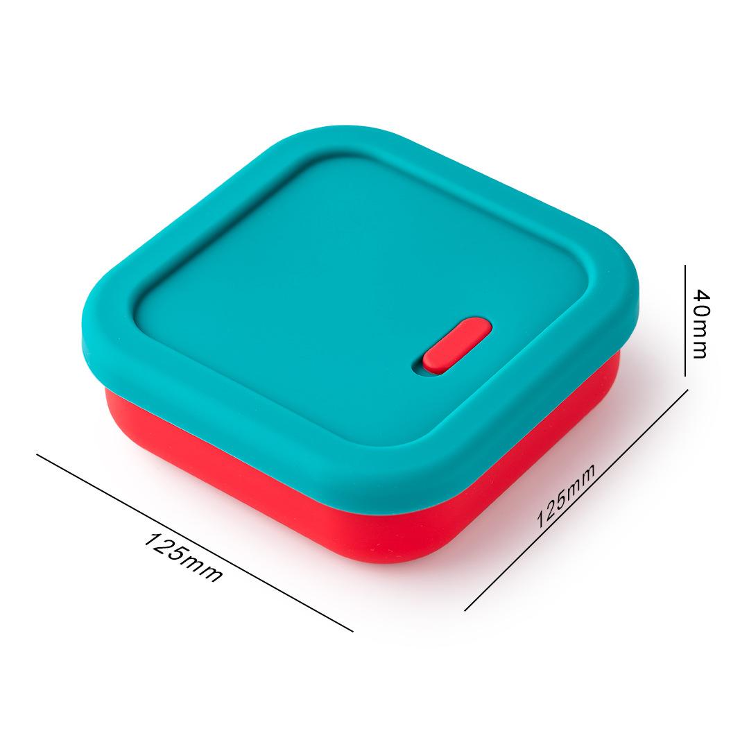 

1PC Silicone Square Food Storage Container Refrigerator Lunch Box with Exhaust Valve Microwave Safe Bento Box 12.5X12.5X4CM