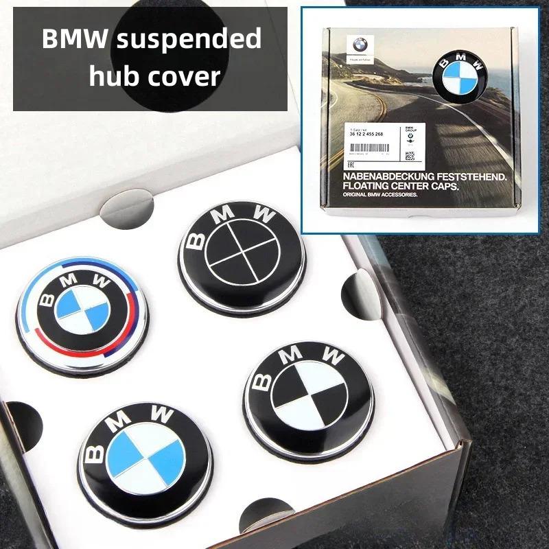 4 PZ 56/68mm Tappi Centrali Ruota Galleggianti per 50° Anniversario BMW – Adatti a E39 E46 E60 F10 F30 G20 X3 X5 (Accessori Mozzo Ruota)