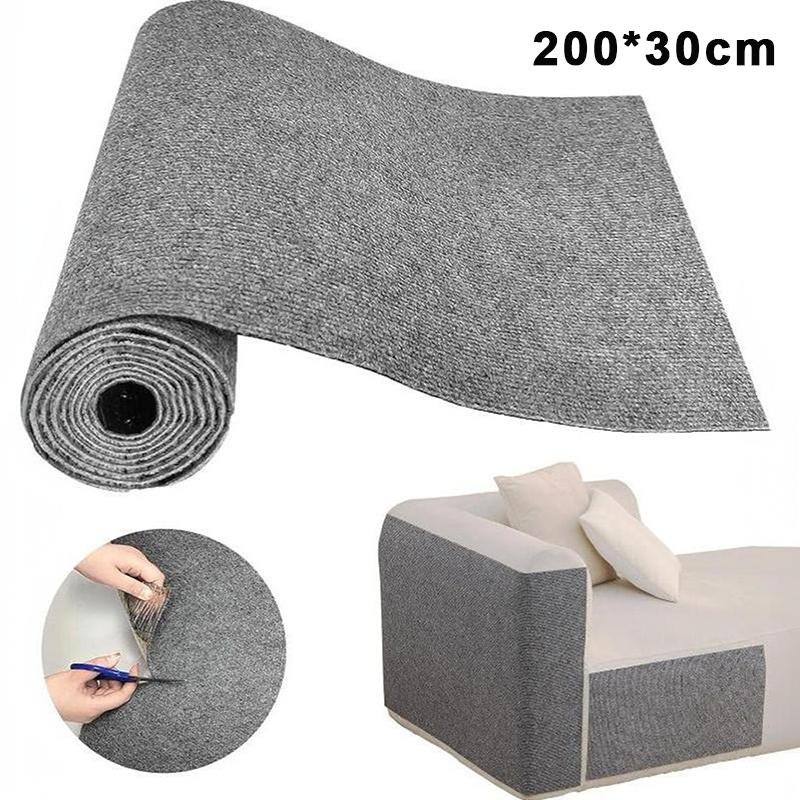 Light Grey Cat Scratch Mat Self Adhesive Carpet Roll Wear Resistant Cat Scratcher Pad For Sofa Furniture Wall Protection