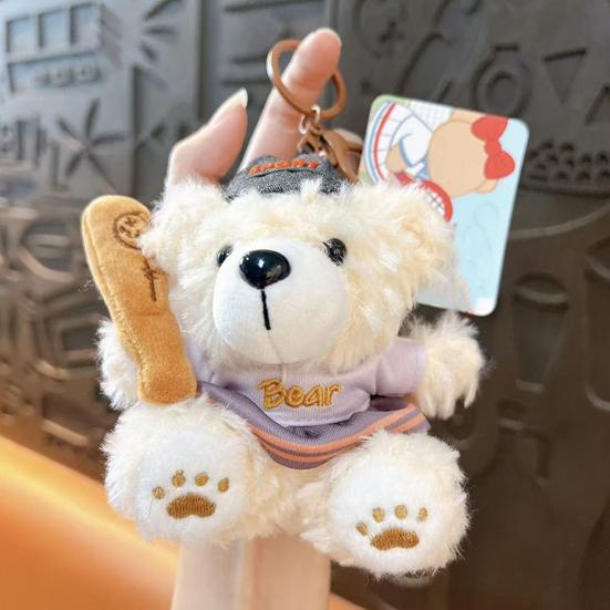 Keychain Pendant Cartoon Appearance Biscuit Bear Charm Key Chain Soft Touch Backpack Hanging Decoration