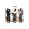 Black and gray plaid pants women's autumn new small loose lazy drooping casual wide-leg straight pants