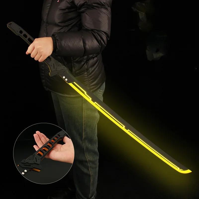 

Большой Яркий Киберпанк Катана Светодиодный Меч Нож Ниндзя Аниме Косплей Реквизит Настоящий Размер Японская Катана Меч Самурая Сабля Игрушка