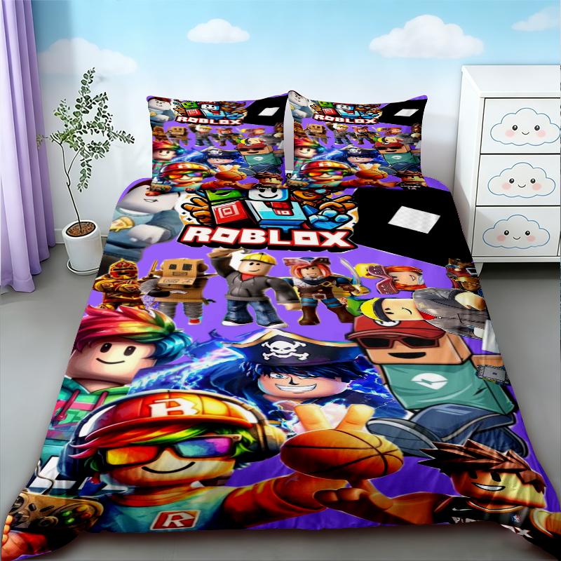 Kids Gifts Roblox Duvet Cover Cartoon Roblox Bedding Set Breathable Comfortable Quilt Cover For Bedroom Decor Dormitory