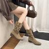 Fashion Women's Boots Autumn Winter Retro Suede Middle Cylinder Ankle Boots Comfortable Rubber Sole Soft Sole Snow Boots Women's Shoes