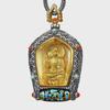 Guardian God Buddha Dzi Bead Pendant Necklace: Wealth God's Green Tara for Men and Women