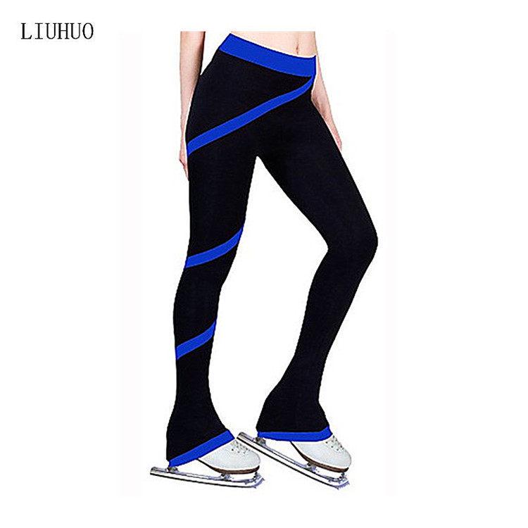 LIUHUO Vícebarevné spirálově pruhované kalhoty na bruslení pro děti, ženy a dospělé