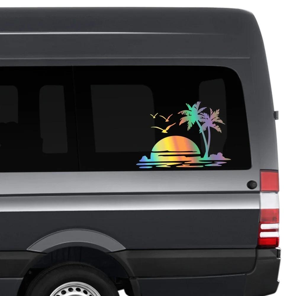 Sunrise Pattern Car Sticker For Ford Chevrolet Toyota Van Vehicles Vinyl Decal Auto Body Tuning Decoration Sticker Accessories