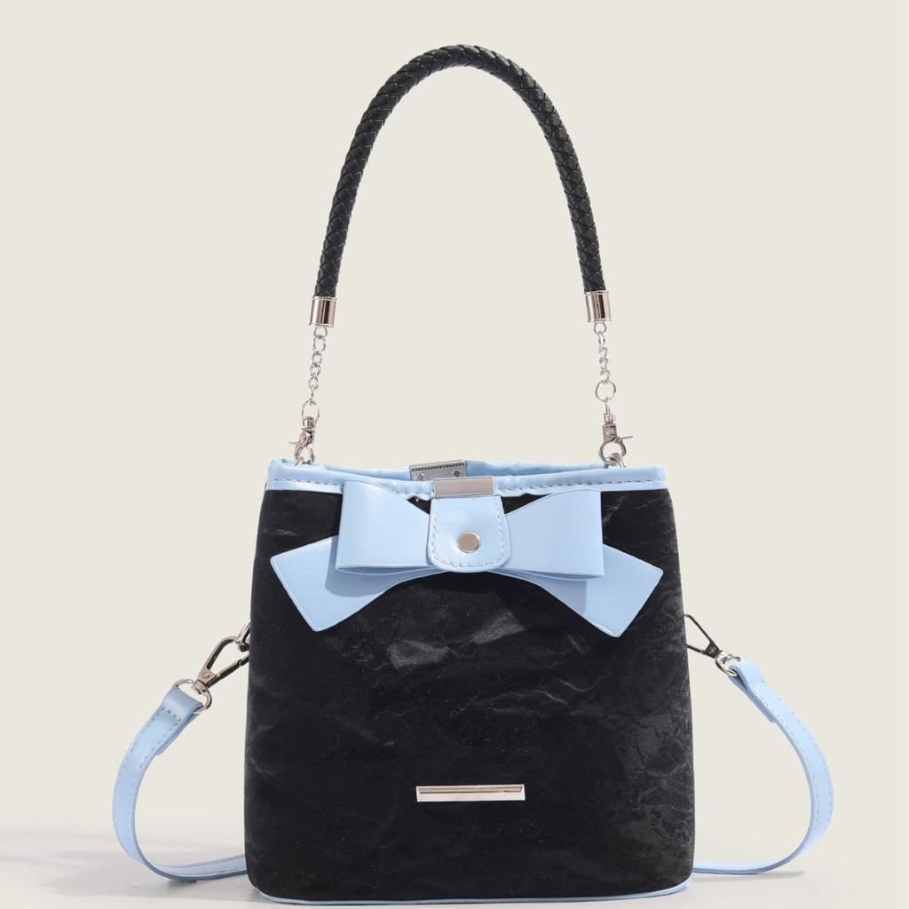 Summer High-end Bow Bucket Bag for Women with Niche Design Light Luxury Handbag Crossbody Women's Bag