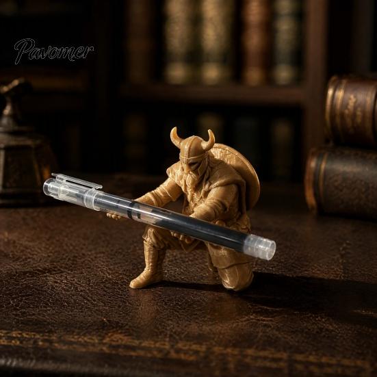 3D Printed Pen Stand Samurai Holder, Kneeling Soldier Stand, Warrior Study Countertop Organizer Stationery Desktop Ornament for Office And Accessories