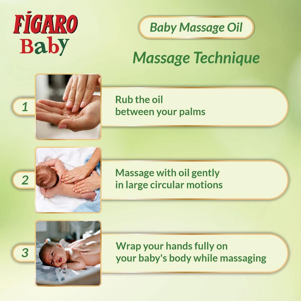Figaro Baby Massage Oil 100 Ml Pack Of 1 With Natural Olive Oil & Vitamin E For Gentle Baby Skin Care