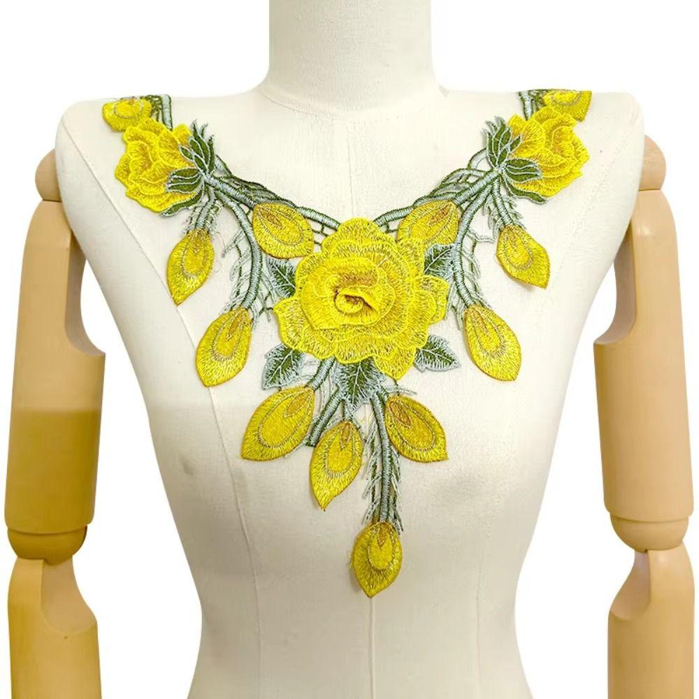 Detachable Embroidery Flower Applique 24cm X 34cm Floral Patches  Crafts Clothing Accessories