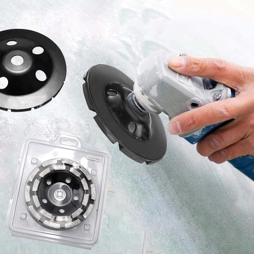 GOOMAND Diamond Blade, 125mm, for Concrete Grinder Machines, Cup Sander, Double Grinding Surface, for Medium Finishing