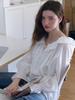 Fabric Seoul Sweet Ribbon Shirring Blouse_White