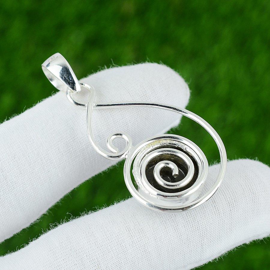 Natural Labradorite Gemstone Pendant Gray 925 Sterling Silver Indian Jewelry