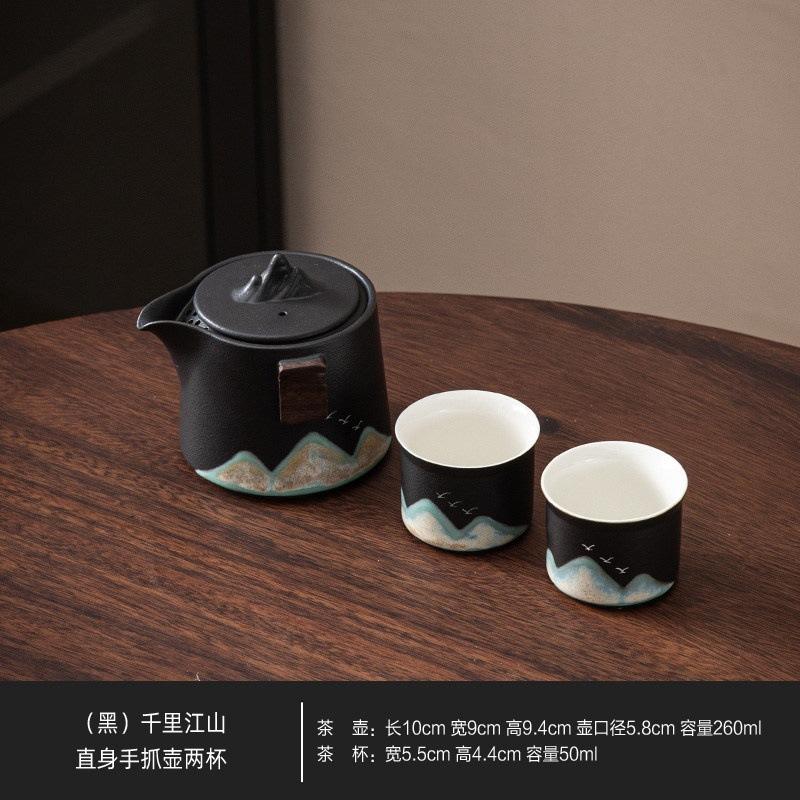 National trend portable landscape travel kung fu tea set tea tray teapot 24 teacup ceramic set camping