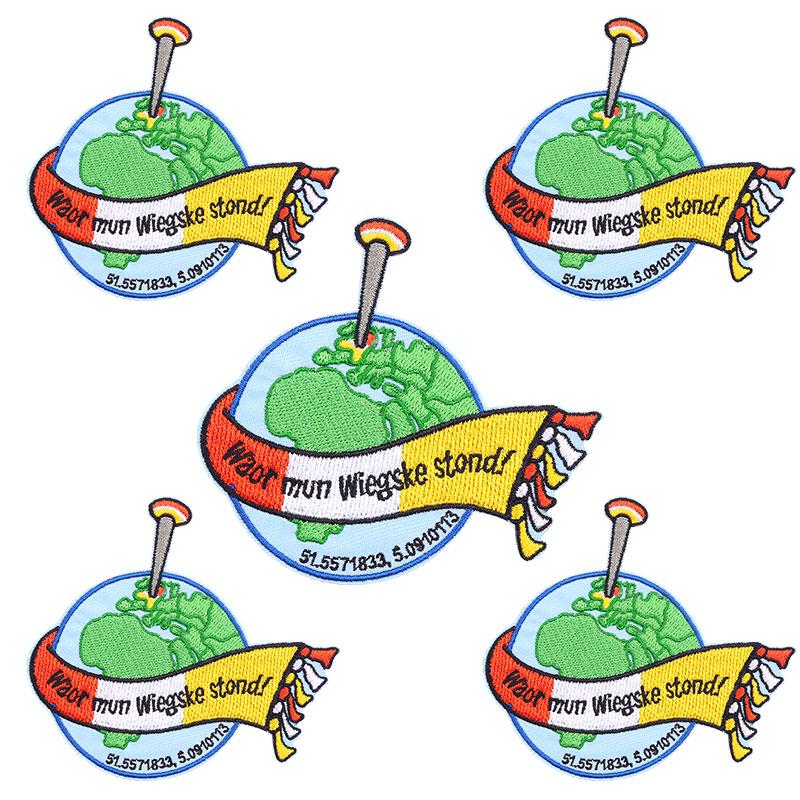 10pcs /Lots Netherland Carnival Patch Netherland Oeteldonk Emblem Full Embroidered Patches Iron On Patches For Clothing Sew Diy 