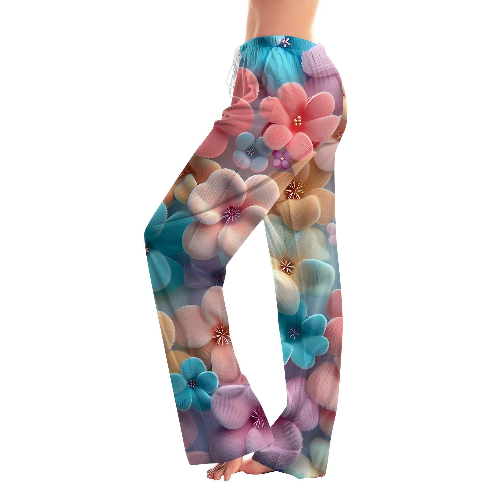 Women s Casual Straight Pants Valentine s Day Heart Printed Casual Pants L