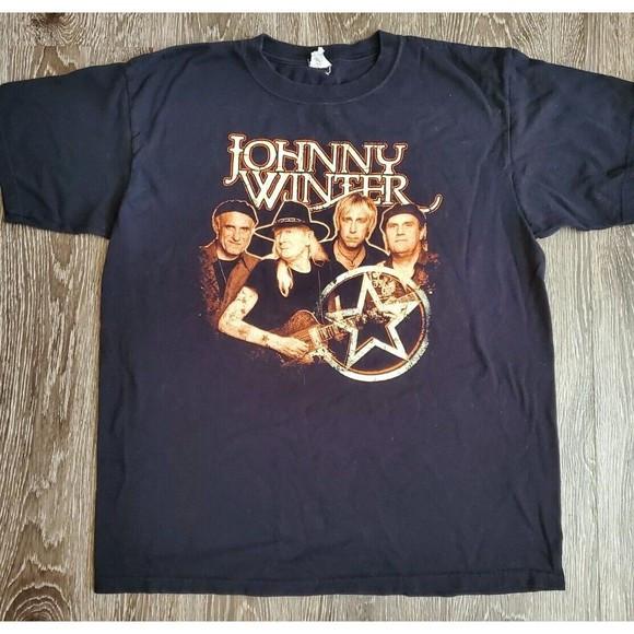 Rare Johnny Winter Gif For Fan Shirt Unisex Concert S-5XL OT241 XXL