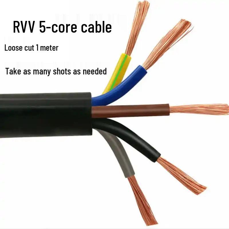 Cavo Fluviale a 6 Conduttori, RVV a 3 Conduttori 2,5mm², Rame a 4 Conduttori Standard Nazionale, Ritardante di Fiamma, Filo Flessibile.