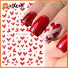 Red Heart Nail Sticker Decals Little Love Heart Valentine 3D Self-adhesive Sliders for Manicure Foil Tattoo Nail Art Decorations