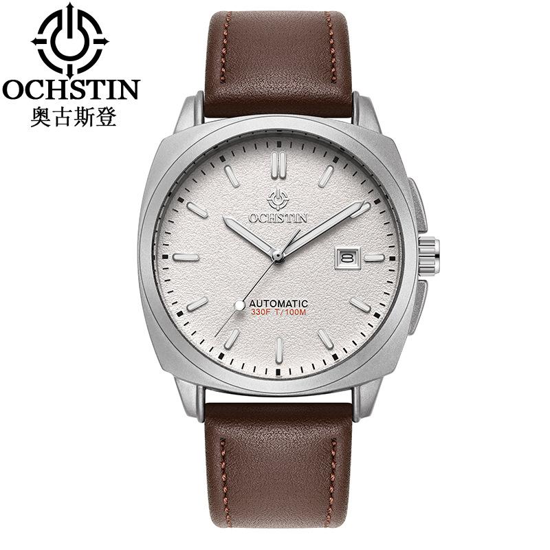 Augustine New Mechanical Watch Men's Cowhide Strap Luminous Automatic Mechanical Watch Casual Men's Watch