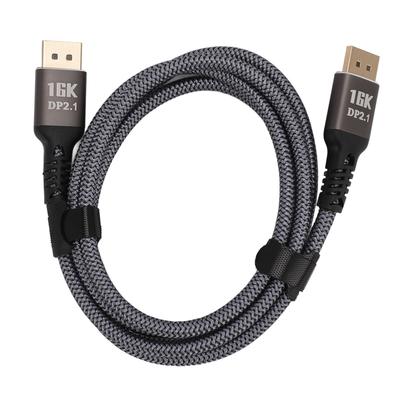 DisplayPort 2.1 Cable 16K 30Hz 40Gbps 3D Dynamic HDR Male To Male DisplayPort Cable for FreeSync