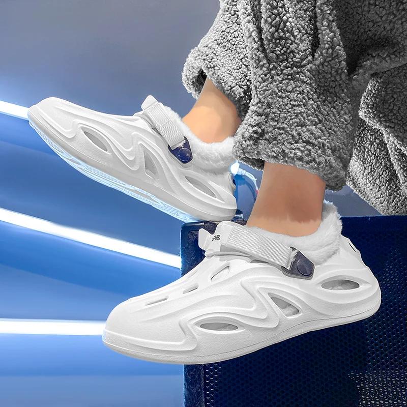 Модный дом Хлопок Мужская обувь Бархатные утолщенные тапочки из ЭВА для мужчин Модные — фото 5