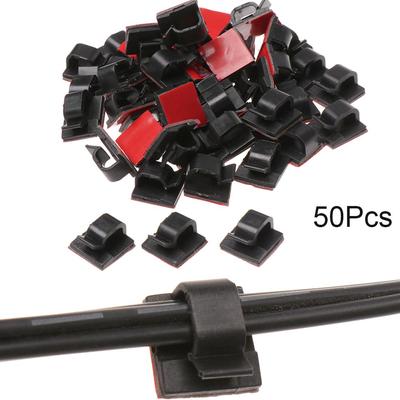 50pcs Firm Sticky Buckle Line Fastener Organizer Wire Management Fixer Holder Cable Clamp Cable Clip
