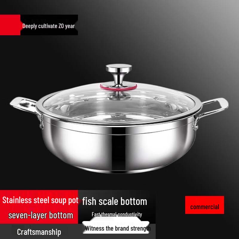 Sulet 28CM 316L Stainless Steel Induction Cooker Soup Pot