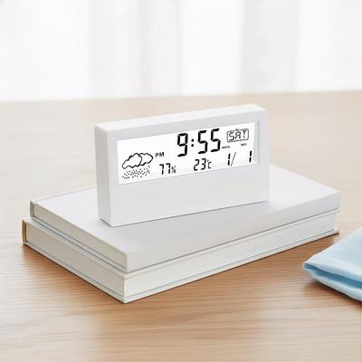 Thermo-Hygrometer Clock Creative Weather Display Electronic Alarm Clock Bedhead Electronic Clock Temperature And Humidity