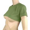 Damen Two Yuan Einfarbiges Brust-Kurz-T-Shirt Süßes Tag Sexy Crop Kurzarm-T-Shirt