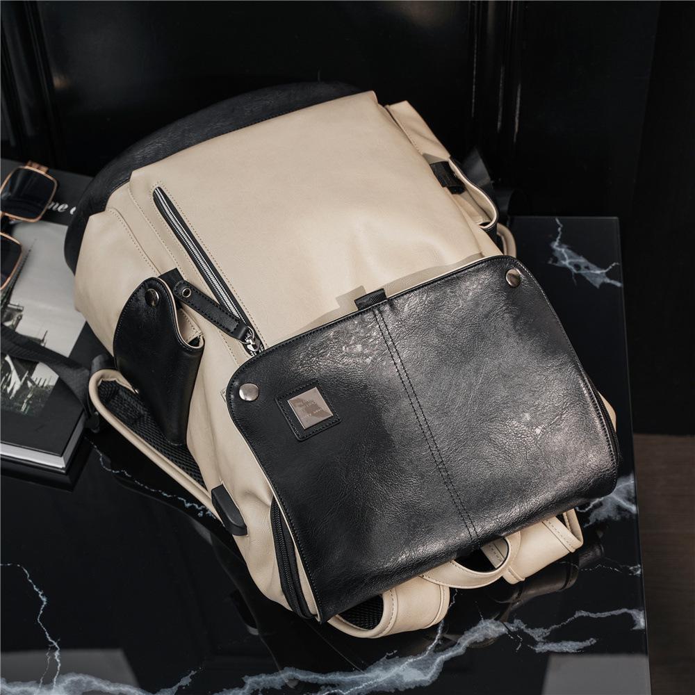 Herren Lederrucksack: Trendiger lässiger Reise- und Schulrucksack für Studenten