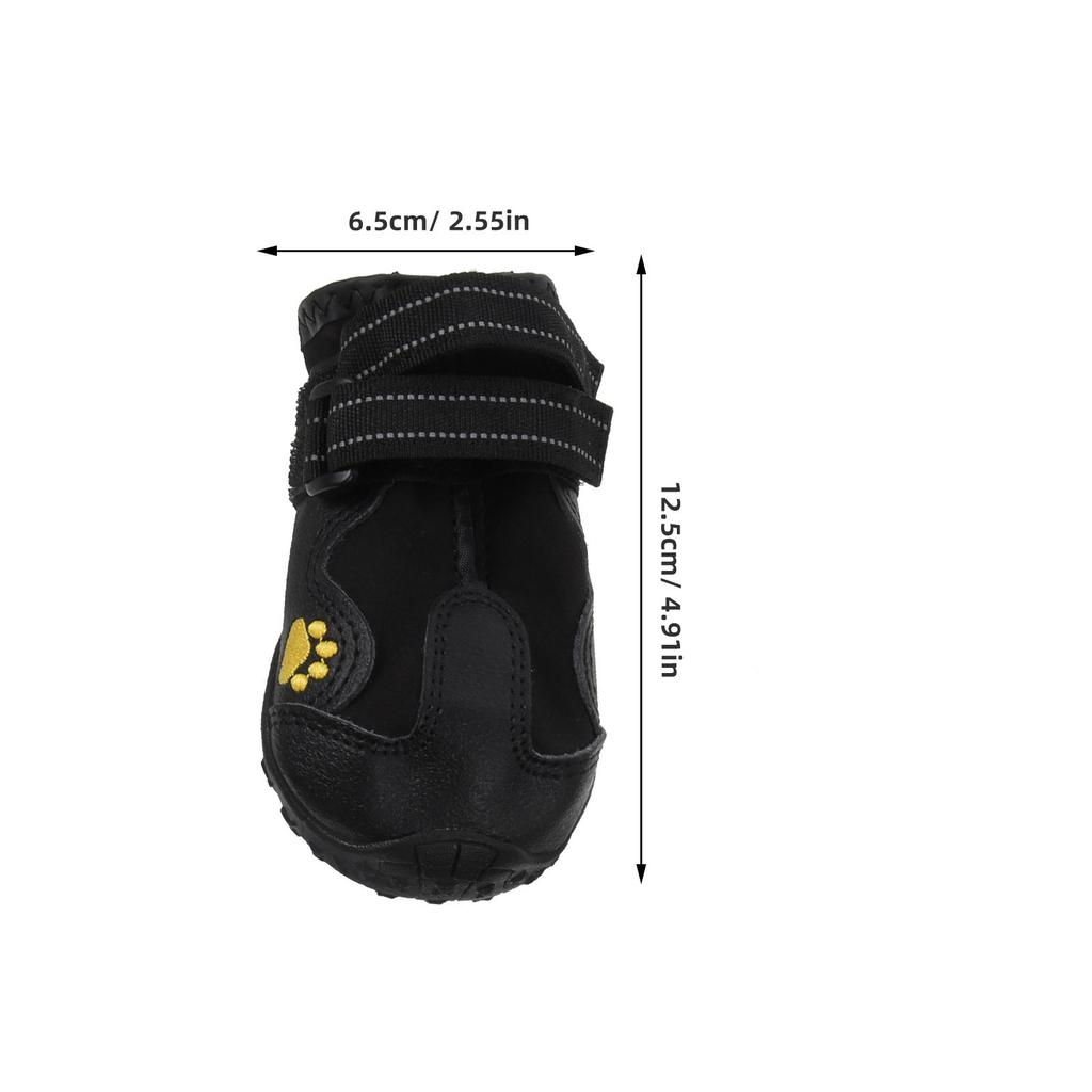 4Pcs Waterproof Snow Boots Winter Pet Dog Shoes Casual Anti-Slip Warm Puppy Boots Black Size 4 Outdoor Pet Dog Shoes