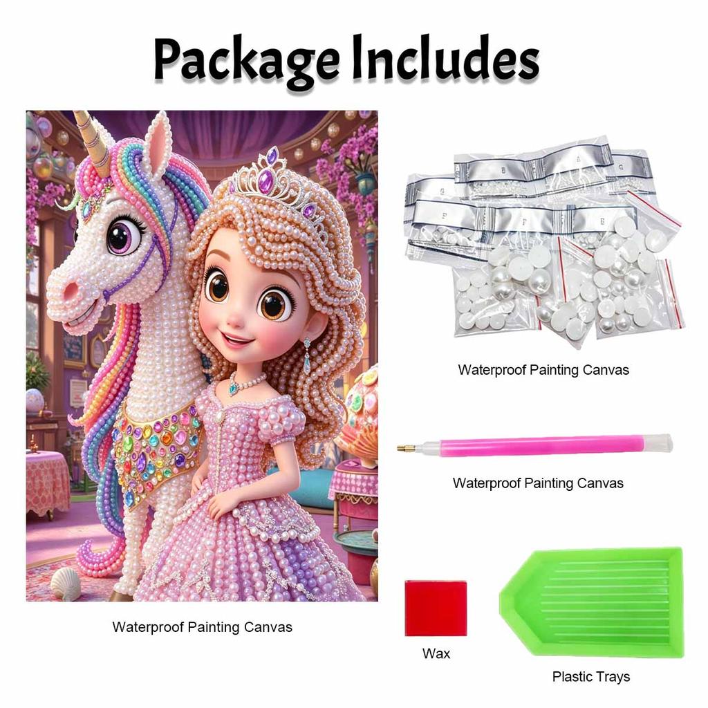 Disney Princess Unicorn Pearl Painting Handmade Diy Pearl Art Painting Simple Living Room Hanging Painting Decoration