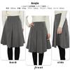 AIKA Mini Short Box Solid Size Gray Knee-Length Skirt, Skirt, Pleated, A-Line, Flared, High-Waisted, Short, Natural, Casual, Cute, Color, Women's, M,
