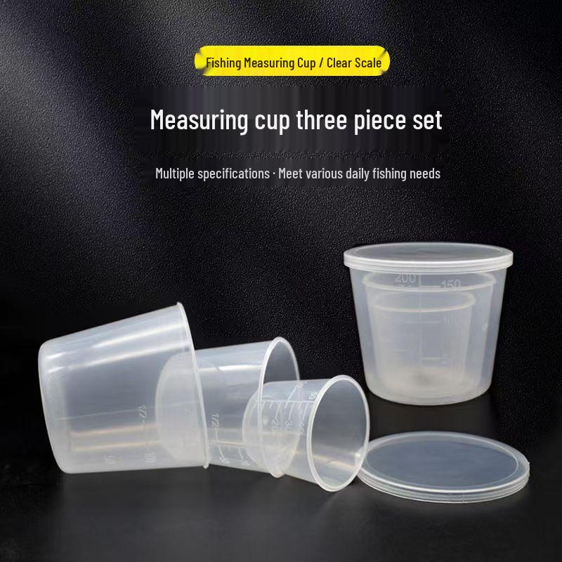 Fishing Measuring Cup with Scale - Practical Platform for Competition. Plastic Bait Cup & Tackle Accessory Set.