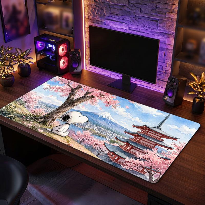Big Mouse PadSnoopy Peanuts Extended Soft Desk Mat Gaming Office Computer Table Decor Mat