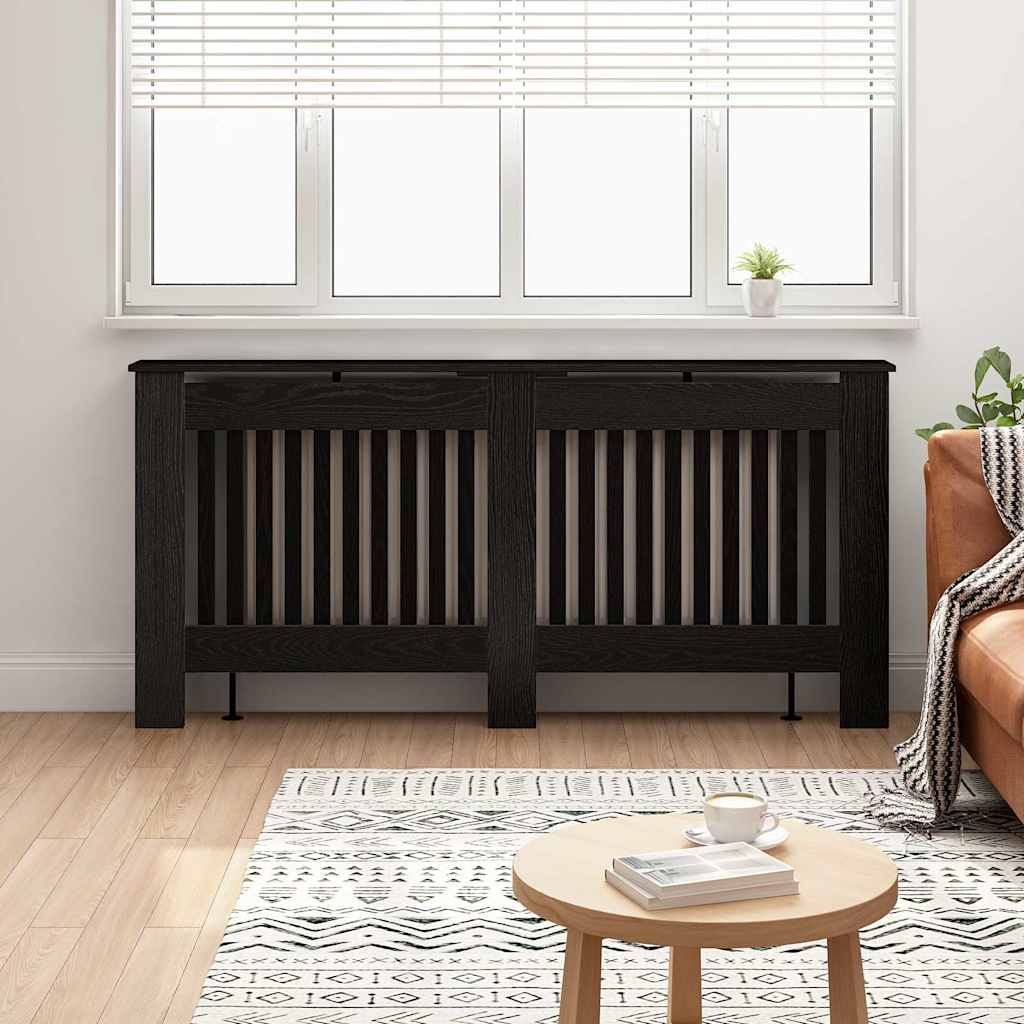 Radiator Cover Black Oak Effect 172 X 19 X 81.5 Cm