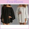 Sommerkleid für Damen mit schulterfreiem Design, ausgestellten Ärmeln und lockerer Passform, oberhalb des Knies**
