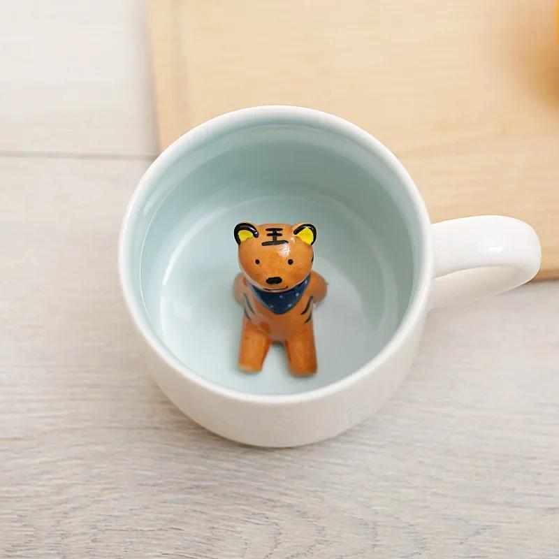 400ML Ceramic Mugs Creative Cute Cartoon Stereo Animal Milk Coffee Cups Couple Cups of Household Drinking Water Supplies
