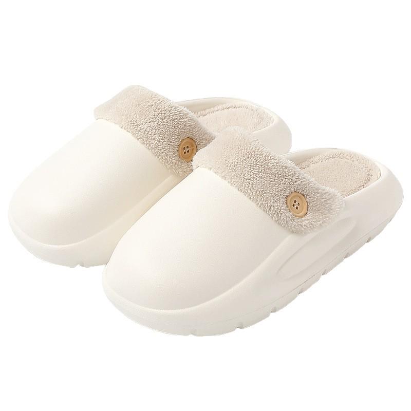 2025 Women's Fuzzy Outdoor Slippers: Autumn/Winter Detachable Closed-Toe Comfort Cotton Shoes
