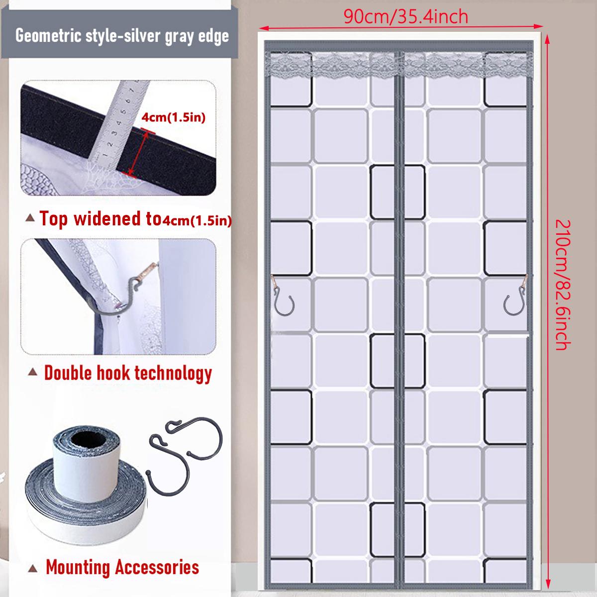 

Занавеска на дверь для кондиционирования воздуха, противохолодная, теплоизоляция, магнитная защита от комаров, для комнаты, для кухни, зала, самопоглощающая дверная занавеска W 90cm x H 210cm серый