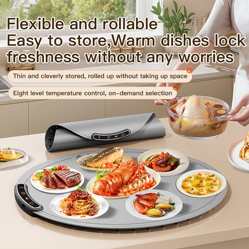 Flexible Silicone Warming Mat Foldable Food Warming Tray Food Warmer Mat Mat Warming Cutting Board Constant Warm Dishes