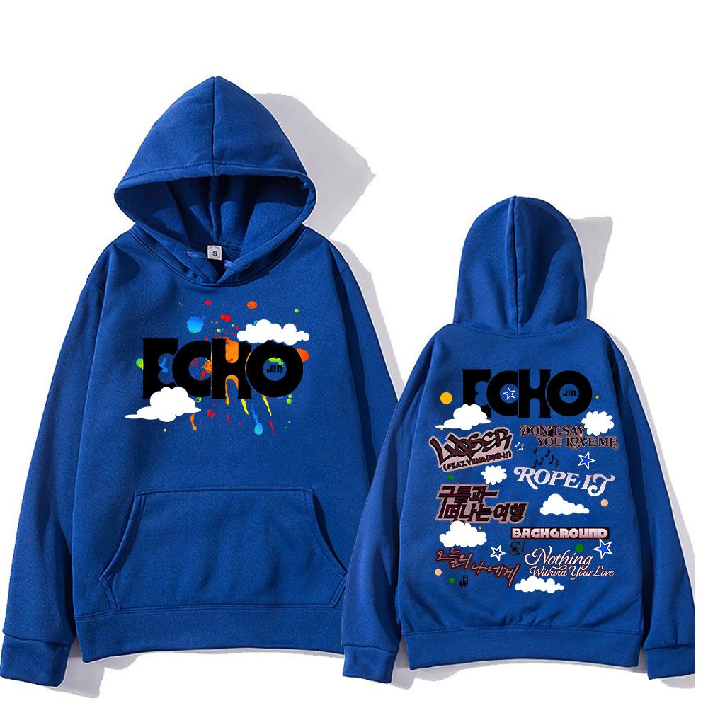 Jin Echo Hoodies Unisex Autumn Winter Casual Vintage Streetwear Sweatshirts Fashion Women New Album Tour Pullover Jin Fans Gifts