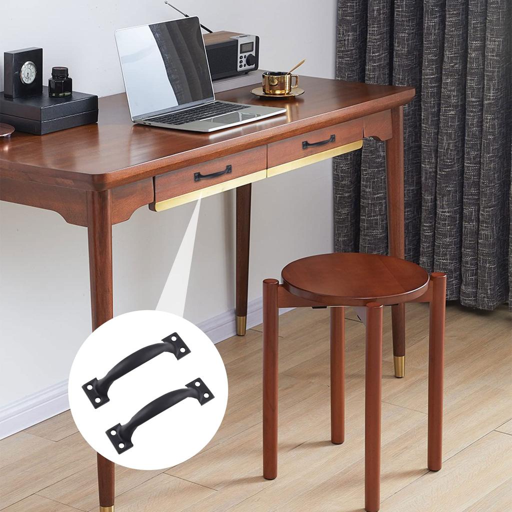 4 Stück Scheunentür Schubladengriffe Schleifenförmige Metall Kleiderschrank Schrank Züge Eisen Möbelknauf für Heimdekoration