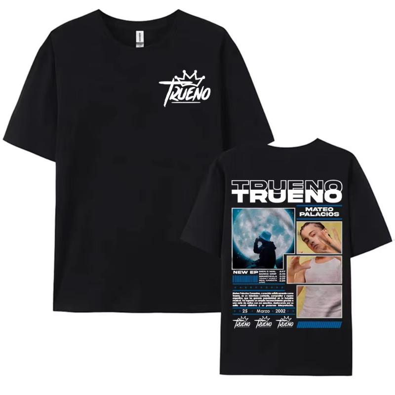 Rapper Trueno Album Tour Merch Tshirt Men Women Clothes Fashion Short Sleeve Tee Shirt Streetwear Loose Tshirts Unisex